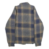 OCEAN COAST Mens Blue & Brown Cotton Blend Button Jacket S Plaid Casual Shirt