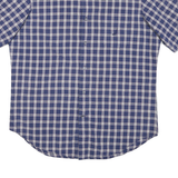 NAUTICA Mens Blue & White Check Shirt M Cotton Blend Casual Short Sleeve