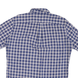 NAUTICA Mens Blue & White Check Shirt M Cotton Blend Casual Short Sleeve