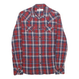 LEVI'S Mens Red & Blue Check Shirt S Western Button-Up Casual Cotton