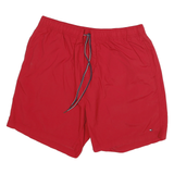 TOMMY HILFIGER Mens Red Casual Shorts 2XL W36 Drawstring Comfort Style