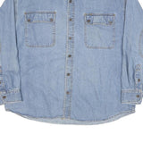 MARINO BAY Mens Blue Denim Shirt XL Long Sleeve Button Front Casual Workwear