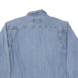 MARINO BAY Mens Blue Denim Shirt XL Long Sleeve Button Front Casual Workwear