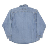 MARINO BAY Mens Blue Denim Shirt XL Long Sleeve Button Front Casual Workwear