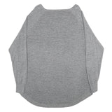Womens Grey Plain Jumper Round Neck Basic Knit L Casual Comfort Lightweight