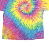 GILDAN Mens Multi Tie Dye T-Shirt S Short Sleeve Crew Neck Colourful Spiral