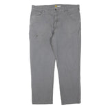 CARHARTT Mens Grey Regular Fit Straight Denim Jeans W40 L32 Workwear Zip