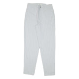 MAC Womens Cotton Blend White Pinstripe Relaxed Straight Trousers W28 L30