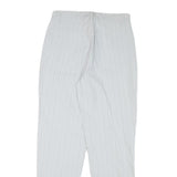 MAC Womens Cotton Blend White Pinstripe Relaxed Straight Trousers W28 L30