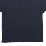 CALVIN KLEIN Mens Navy Blue Short Sleeve Plain Polo Shirt L Cotton Casual
