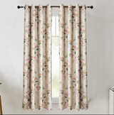Anydrape Beige Flower Design Luxury Curtains – Modern Textured Drapes for Living Room, Bedroom & Dining Decor