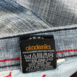 Akademiks Graphic Jeans - 36W 32L Light Wash Cotton