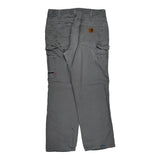 Carhartt Double Knee Carpenter Pants - 34W 32L Gray Cotton