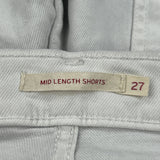 Levis Denim Shorts - 27W UK 8 White Cotton