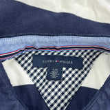 Tommy Hilfiger Striped Polo Shirt - Large Navy Cotton