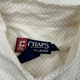 Chaps Ralph Lauren Polka Dot Short Sleeve Shirt - Large Cream Cotton