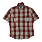 Woolrich Checked Short Sleeve Shirt - Medium Red Cotton
