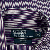 Polo By Ralph Lauren Striped Shirt - Large Purple Cotton