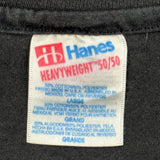 Hanes Single Stitch T-Shirt - Large Black Cotton Blend