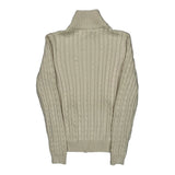 Ralph Lauren Cable Knit Sweater Zip Up - XS Cream Cotton