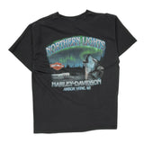 Northern Lights Harley Davidson Graphic T-Shirt - No Size Black Cotton