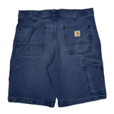 Carhartt Carpenter Shorts - 34W 10L Blue Cotton Blend