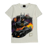 Single Stitch 1989 Batman And Batmobile Batman Graphic T-Shirt - Small White Cotton