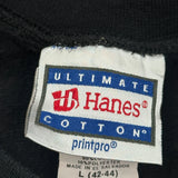 90S Blank Hanes Sweatshirt - Large Black Cotton Blend
