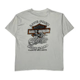 Puerto Vallarta Harley Davidson Graphic T-Shirt - Large White Cotton