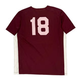 Number 18 Adidas Football Jersey - XL Burgundy Polyester