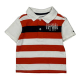 Age 18 Months Tommy Hilfiger Striped Polo Shirt - 3XS Red Cotton