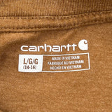 Carhartt Graphic Long Sleeve T-Shirt - Large Brown Cotton