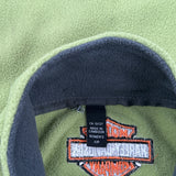 Harley Davidson Fleece Jacket - Small Green Polyester