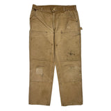 Carhartt Double Knee Carpenter Trousers - 37W 30L Beige Cotton