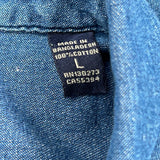 Wrangler Denim Shirt - Large Blue Cotton