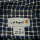 Carhartt Checked Short Sleeve Shirt - 3XL Blue Cotton