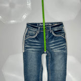 Answer Me Contrast Stitch Jeans - 31W UK 10 Blue Denim