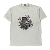 Oneita Single Stitch T-Shirt - Large White Cotton Blend