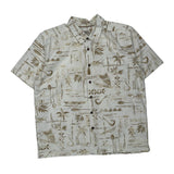Tommy Bahama Hawaiian Shirt - Large Beige Cotton