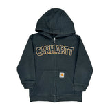 Age 7 Carhartt Spellout Hoodie - Medium Black Cotton Blend