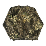 Mossy Oak Camo Sweatshirt - Large Camo Cotton Blend