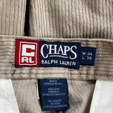 Chaps Ralph Lauren Cord Pants - 31″ Waist Beige Cotton