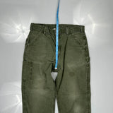 Carhartt B151 Olv Carpenter Pants - 35W 33L Green Cotton