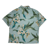 Tommy Bahama Floral Hawaiian Shirt - Large Green Silk