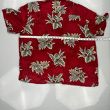 Croft & Barrow Floral Hawaiian Shirt - 2XL Red Cotton
