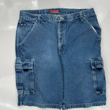 Wrangler Cargo Denim Shorts - 38W 10L Blue Cotton