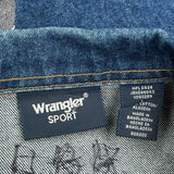 Classic Car Embroidery Wrangler Graphic Denim Jacket - Large Blue Cotton