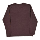 Carhartt Long Sleeve T-Shirt - Large Burgundy Cotton Blend