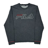 Fila Spellout Sweatshirt - Large Grey Cotton