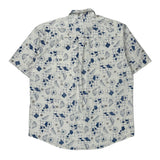 Trader Bay Floral Hawaiian Shirt - Large Blue Cotton